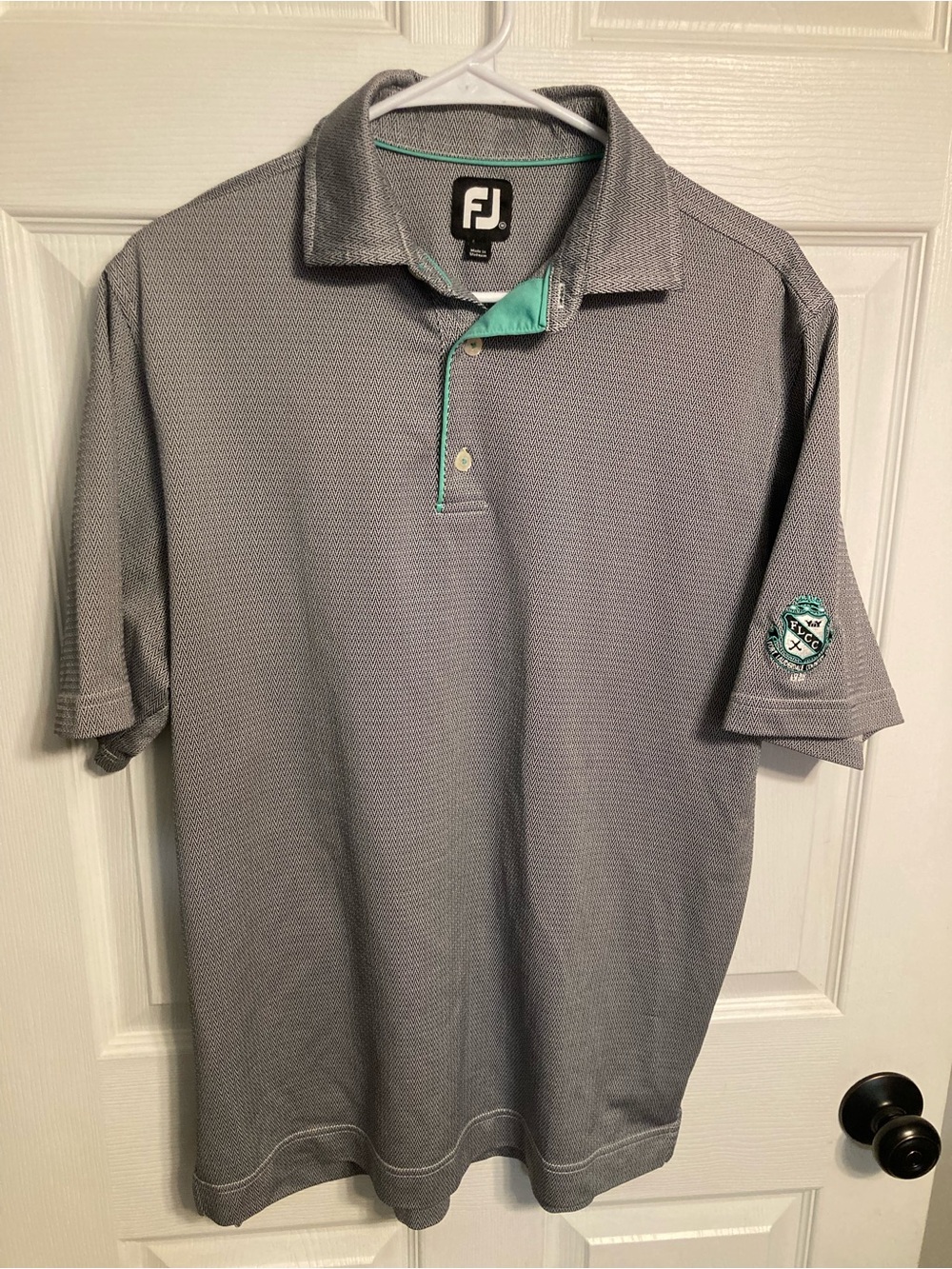 FootJoy Gray Polo with Teal Accent